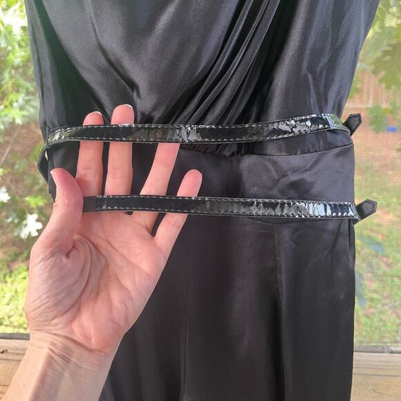 A.B.S. Collection Women's Black Silk One Shoulder Jumpsuit Size 2. NEW - Picture 5 of 11